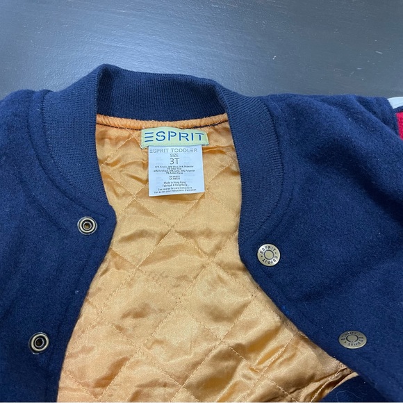 Rare Vintage Esprit Boys Varsity Spirit Team Sport Bomber Jacket Sz 3T - Picture 2 of 7
